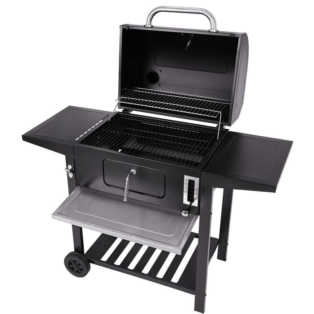 Royal Gourmet 24-Inch Black Charcoal BBQ Grill with Smoker