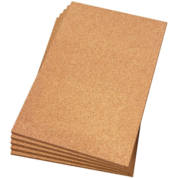 QEP 30 sq. ft. 2 ft. Wide x 3 ft. Long x 6mm Thick Natural Cork Sound Dampening Underlayment Sheets (5-Pack)