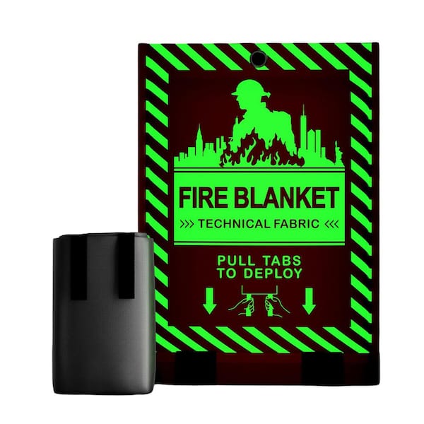 3 Ply Glass Fibre Silicone Coated Emergency Fire Blanket 40 x 40 in.es for Home Kitchen Safety 1 Pack