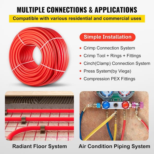7/8 in. x 500 ft. PEX Tubing, Non Oxygen Barrier Red PEX-B Pipe