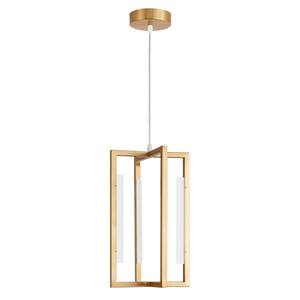 Modern 4-Light Height adjustable Integrated LED Gold Caged Chandelier for Dining Room