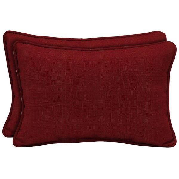 Hampton Bay Chili Lumbar Outdoor Pillow (2-Pack)