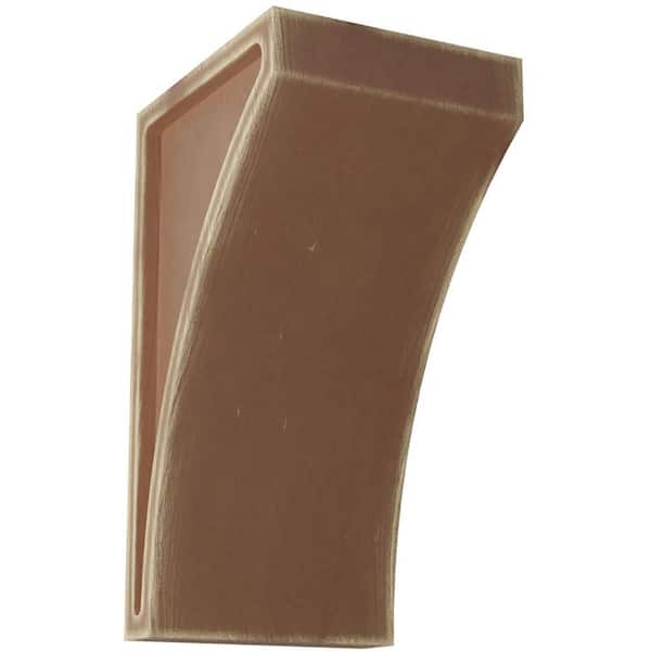 Ekena Millwork 3 in. x 6 in. x 3-1/2 in. Weathered Brown Small Lawson Wood Vintage Decor Corbel