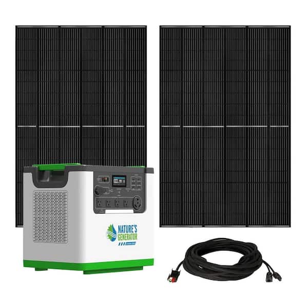 Lithium 3600 Gold Pro Bundle Push Button Start featuring a Lithium 3600 Solar Generator with two 410 Watt Solar Panels