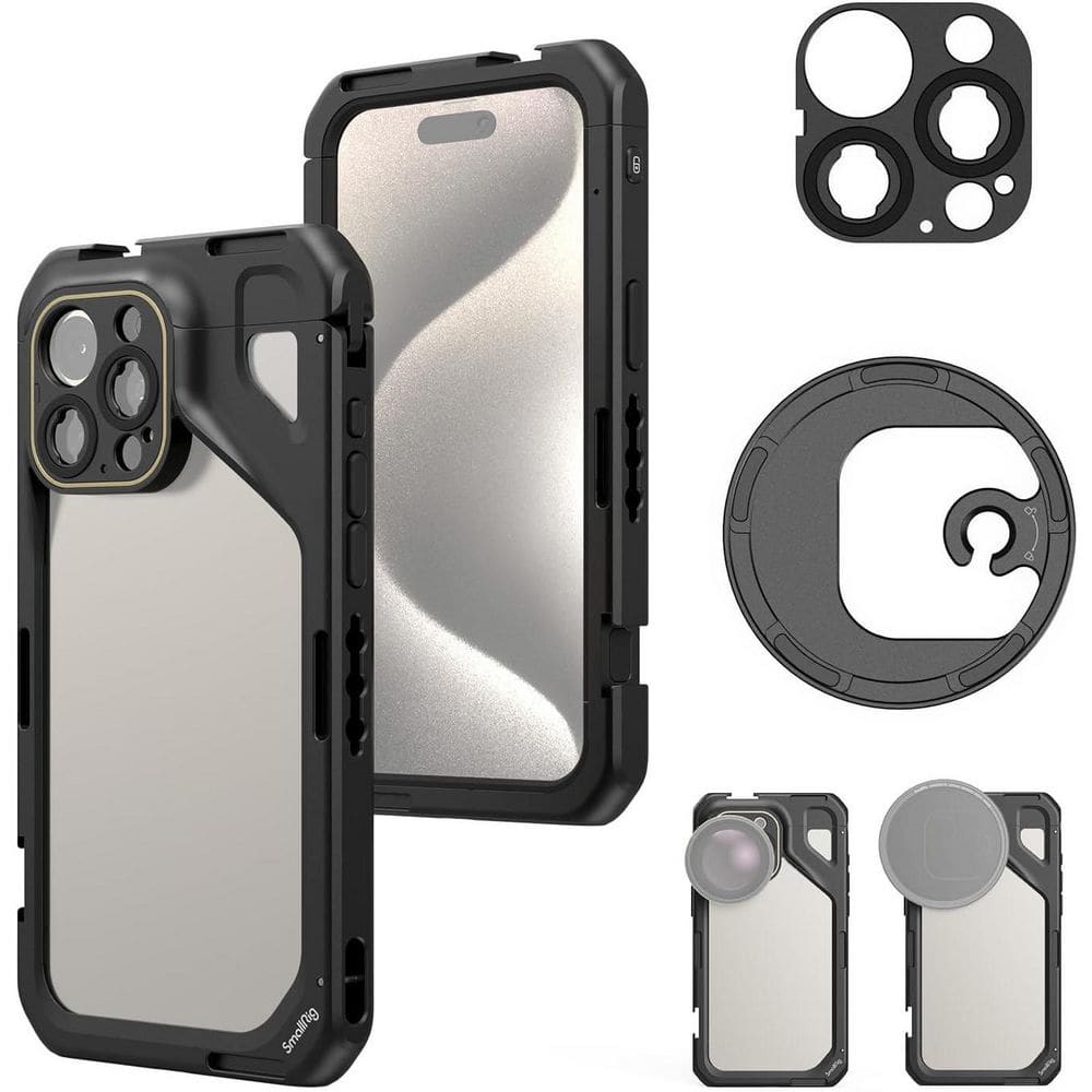 OBJLGEV iPhone 15 Pro Max Phone Cage with 67mm Magnetic Filter