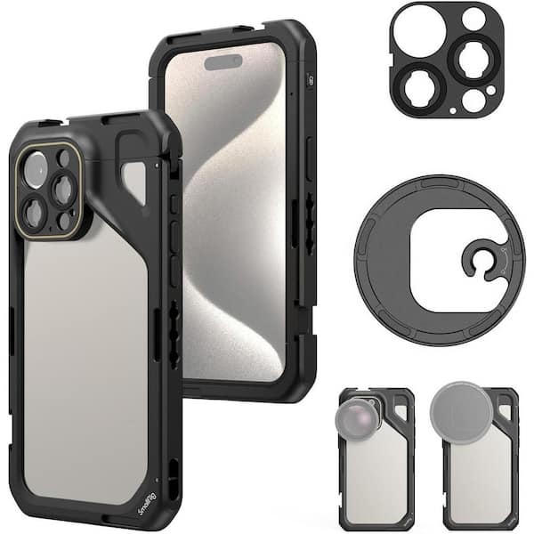 OBJLGEV iPhone 15 Pro Max Phone Cage with 67mm Magnetic Filter Adapter, Quick Release Design for Videography/Live Streaming