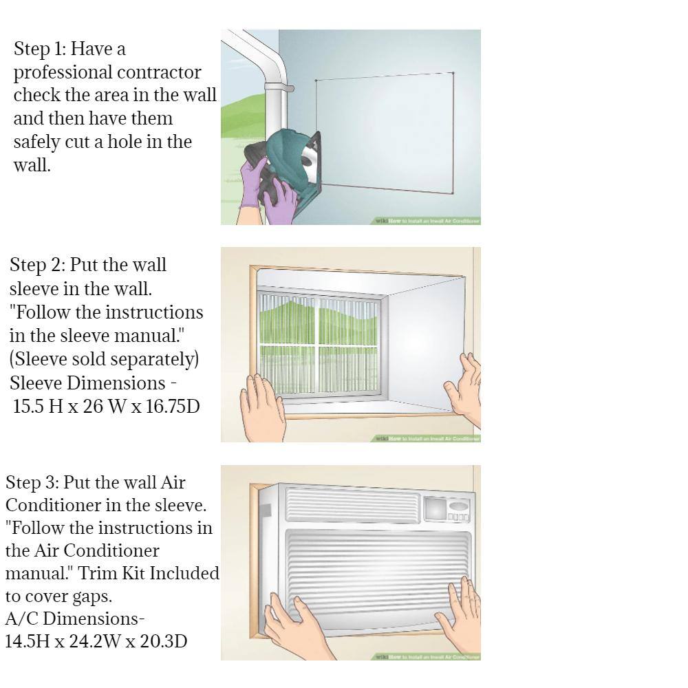 Bevoi 14,000 BTU White Through-the-Wall Air Conditioner with Remote
