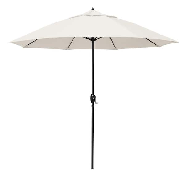 9 ft. Bronze Aluminum Market Patio Umbrella with Fiberglass Ribs and Auto Tilt in Natural Pacifica