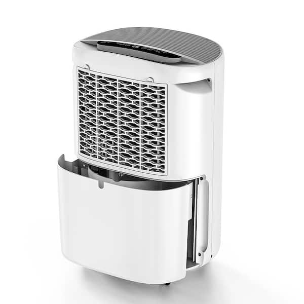 50pt. 5500 sq.ft. Portable Dehumidifier for Basement with Drain Hose Connection, 20%-95%RH Adjustable Humidistat (White)