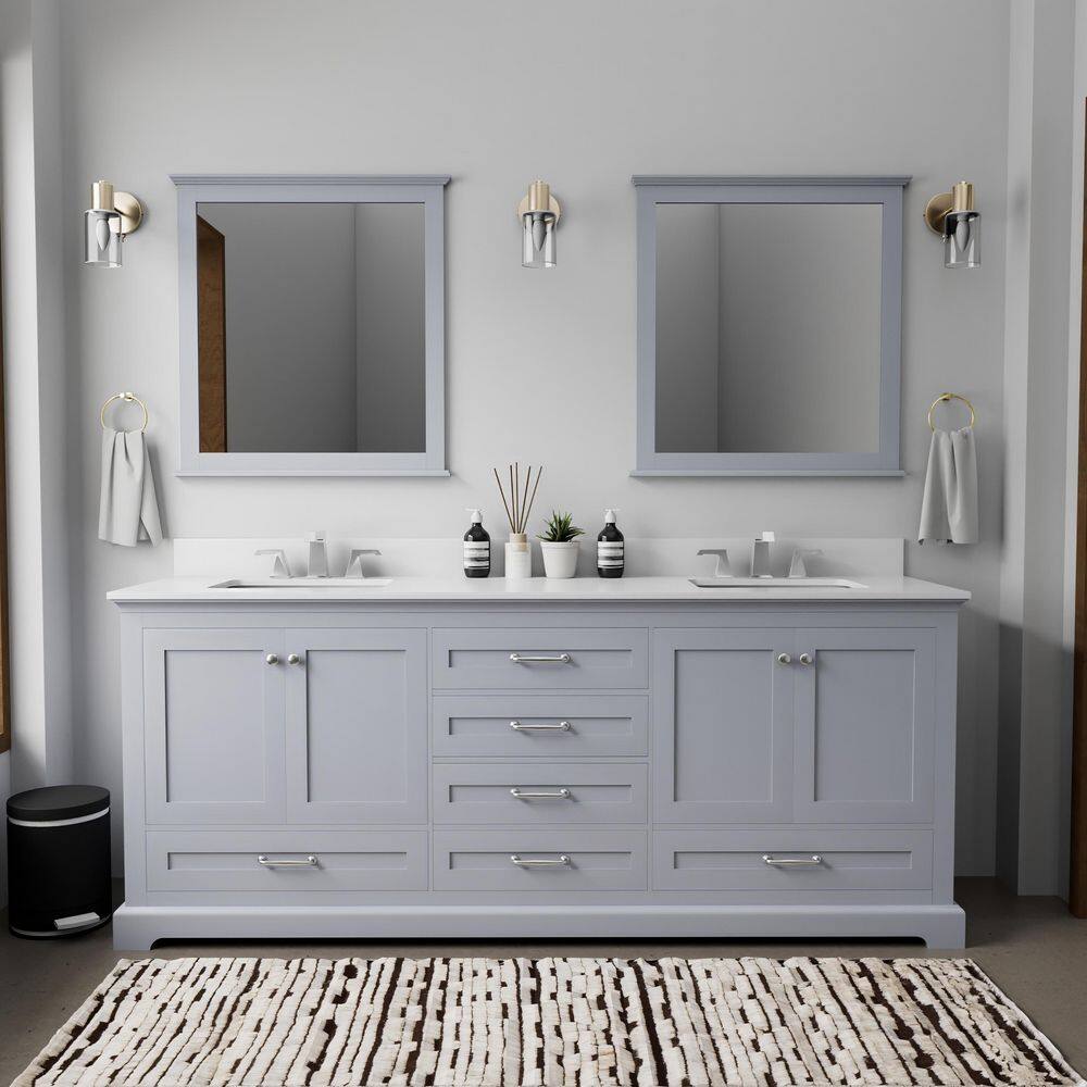 Dukes 80 in. W x 22 in. D Dark Grey Double Bath Vanity, Cultured Marble Top, and Faucet Set price history on PriceWatchPro