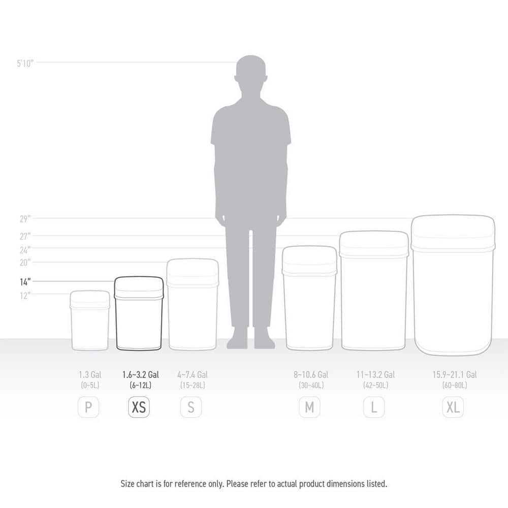 White Plastic Touchless Motion Sensor Trash Can, 3.2 Gallon