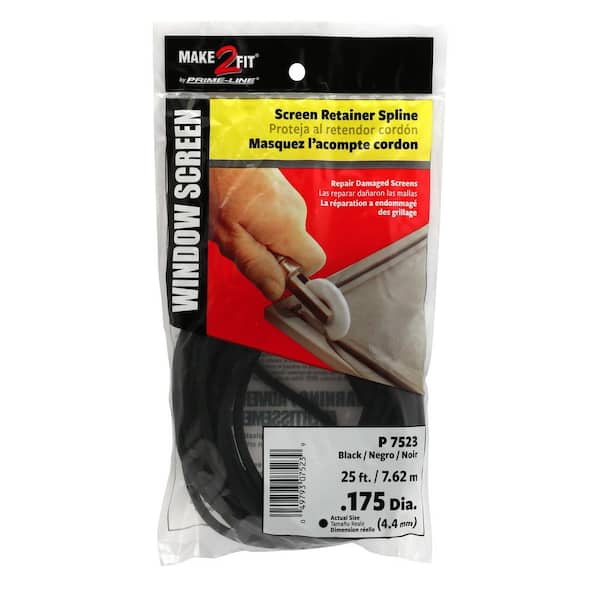 0 .175 in. Round Black 25 ft. Per Roll Screen Retainer Vinyl Spline