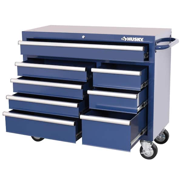 Husky Standard Duty 42 in. 8-Drawer Blue Rolling Tool Cabinet