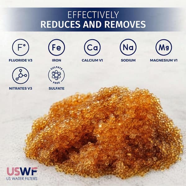 AFW Filters Water Softening Resin – 1 Cu. Ft. Bag High Capacity Cation Exchange Resin For Standard Water Softeners, FDA Approved