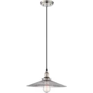 1-Light Polished Nickel Pendant Light