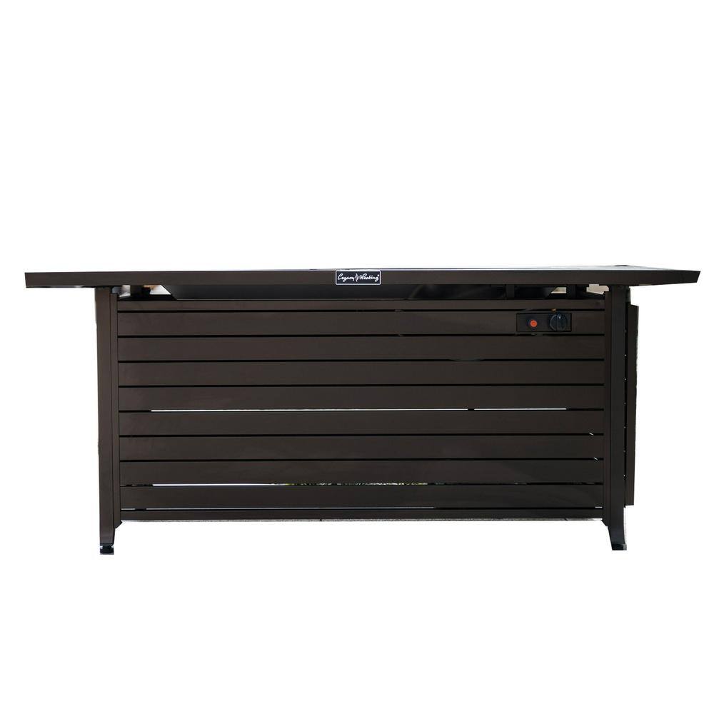 Boosicavelly 57 in. Dark Brown Steel Propane Outdoor Fire Pit Table