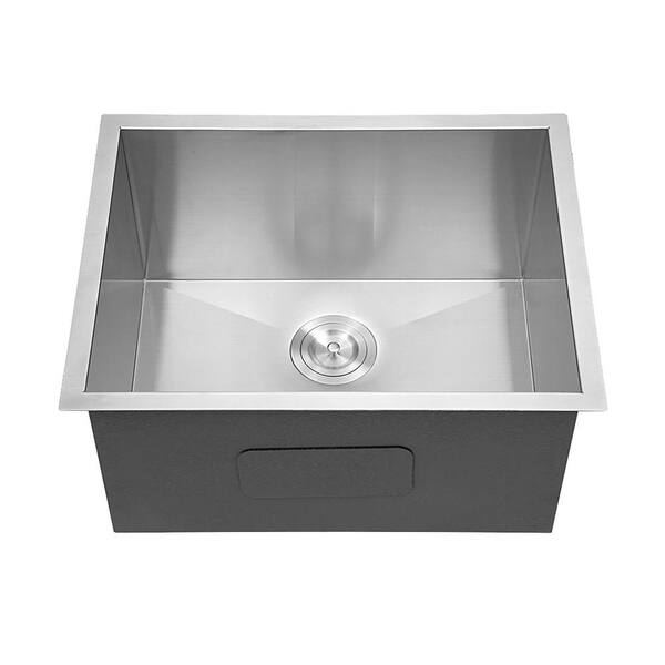 Staykiwi 23 x 19 Undermount Laundry/Utility Sink in Brushed Nickel with Workstation
