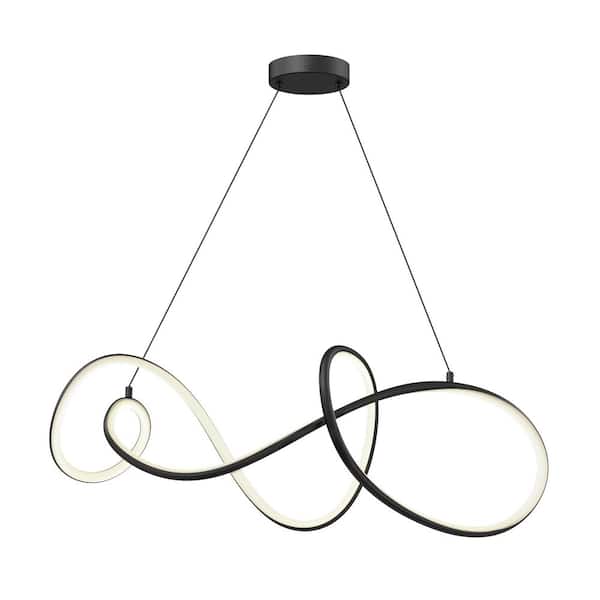 Siena 25-Watt 1-Light Matte Black Integrated LED 5CCT Pendant Light