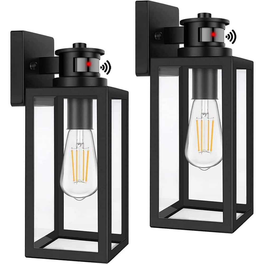 Nordic Hygge 2-Pack Motion Sensor Outdoor Sconce Lantern with