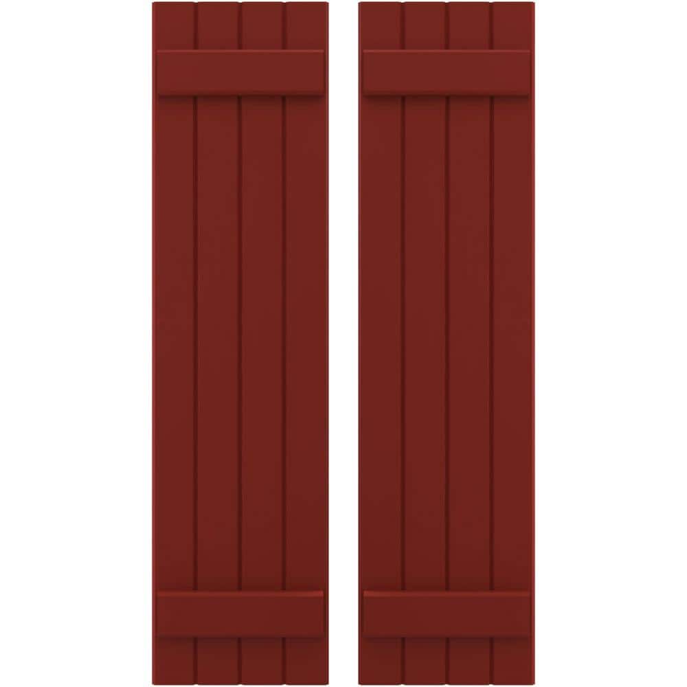 14 in. W x 55 in. H Americraft 4-Board Exterior Real Wood Joined Board and Batten Shutters in Pepper Red price history on PriceWatchPro