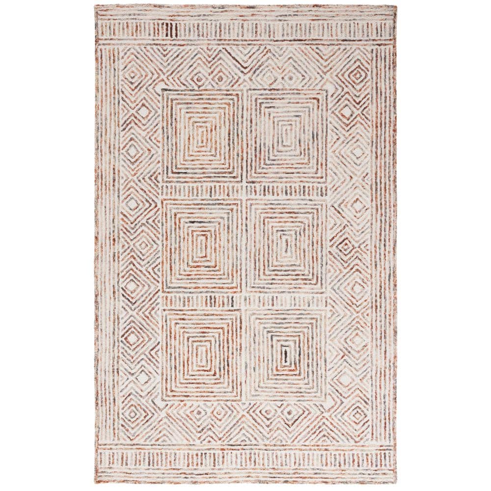 Metro 6 ft. x 9 ft. Ivory/Rust Aztec Geometric Striped Area Rug price history on PriceWatchPro