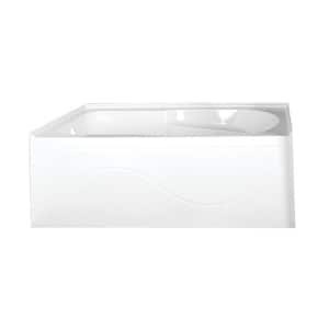 Aqua Eden Margaret 60 in. Acrylic Left-Hand Drain Rectangular Alcove Bathtub in White