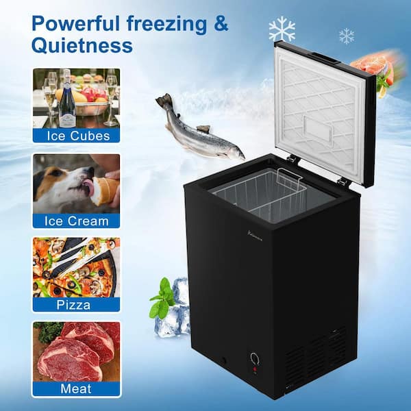 Kalamera 3.5 Cu.ft compact mini chest fridge freezer free standing deep  freezer for home/apart