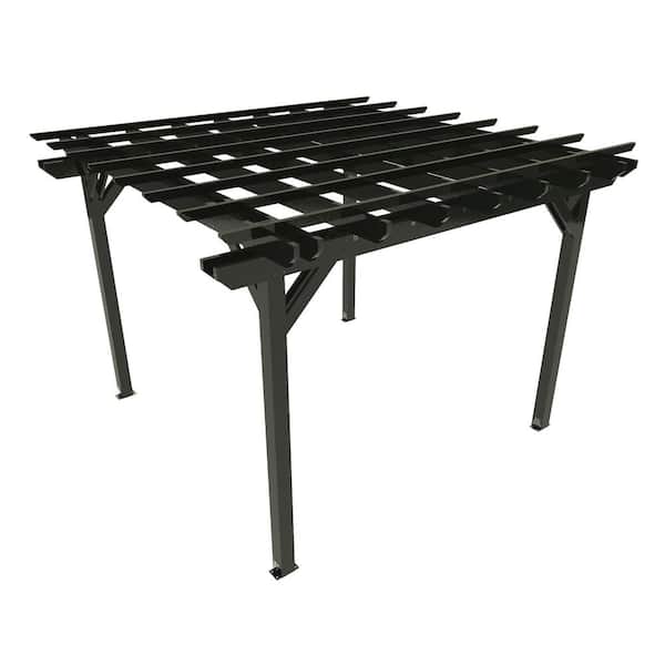 Highwood The Sequoia Commercial Grade Ridgecrest 12 ft. x 12 ft. Black Plastic Pergola