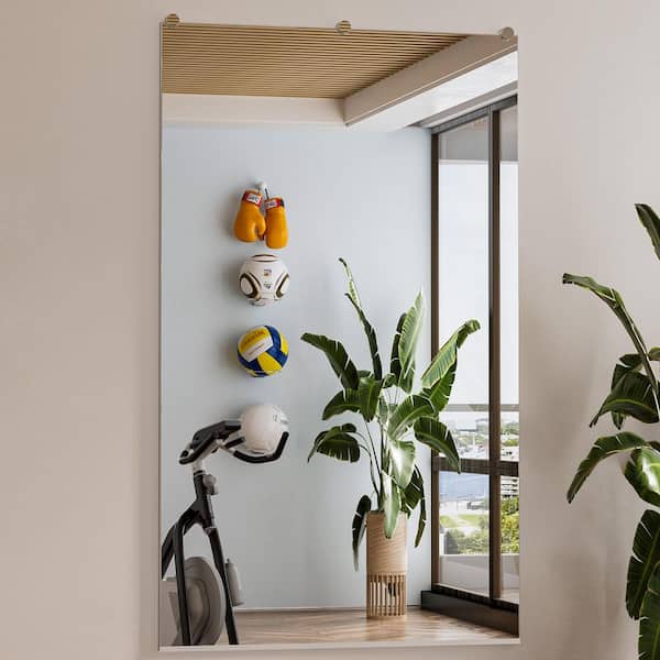 36 in. W x 60 in. H Rectangular Frameless Wall Mirror Gym Mirror Dance Mirror Bathroom Vanity Mirror, Set of 2