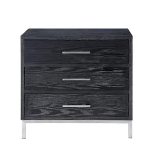 Gekktor Modern Black/Chrome End Table Metal Leg Nightstand