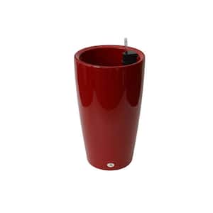 Modena 22 in. Red Round Self-Watering Plastic Planter