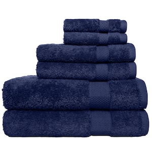 Espalma Diplomat 6-piece Spa Blue Solid Cotton Bath Towel Set 869334 