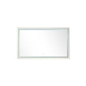 72 in. W x 36 in. H Rectangular Frameless Wall LED Single Bathroom Vanity Mirror in Gold