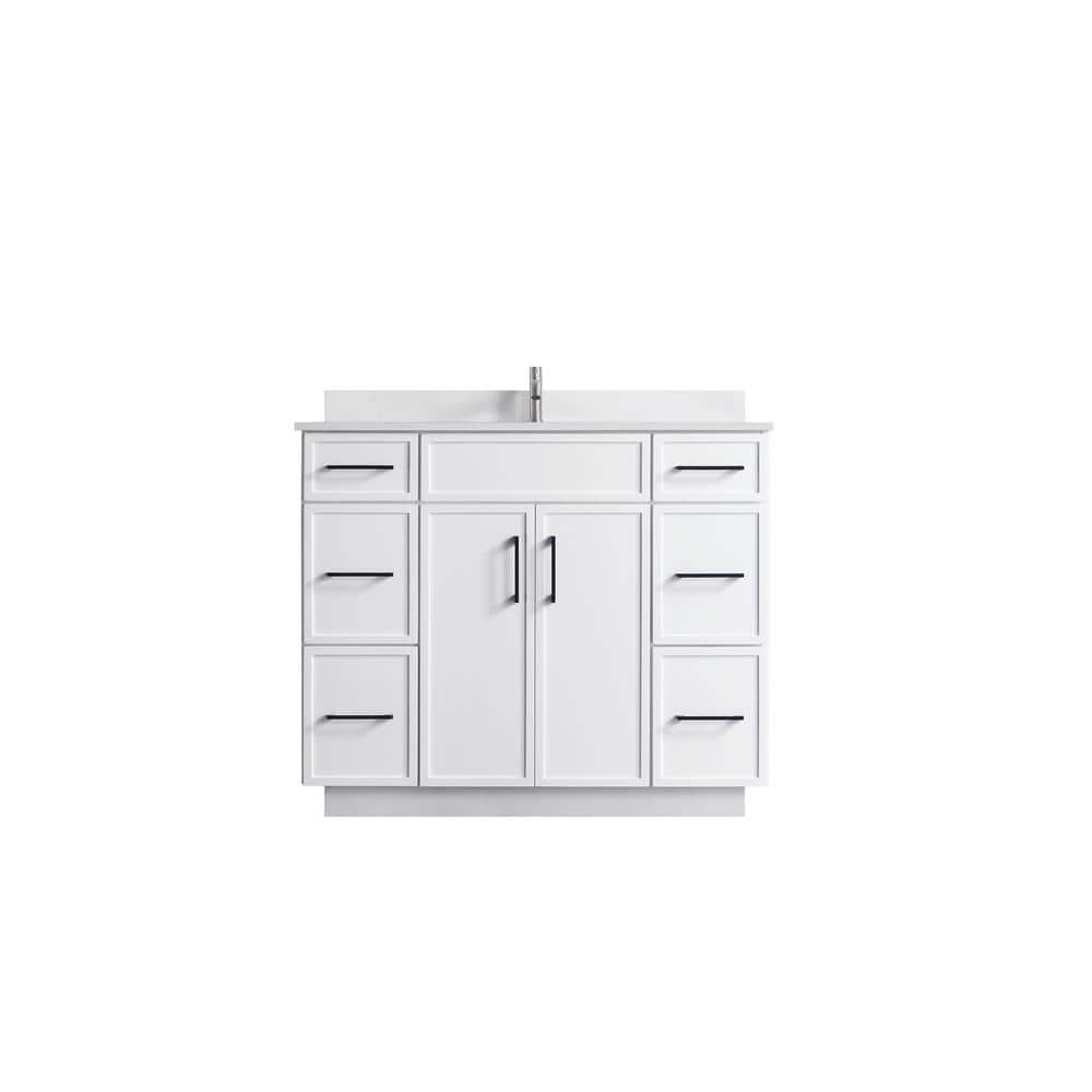 VSC 42in. W x 22in. D x 35in. H Single Sink Freestanding Bath Vanity in Whi