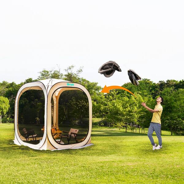Werph x Beige Portable Canopy Tent with Mesh Mosquito