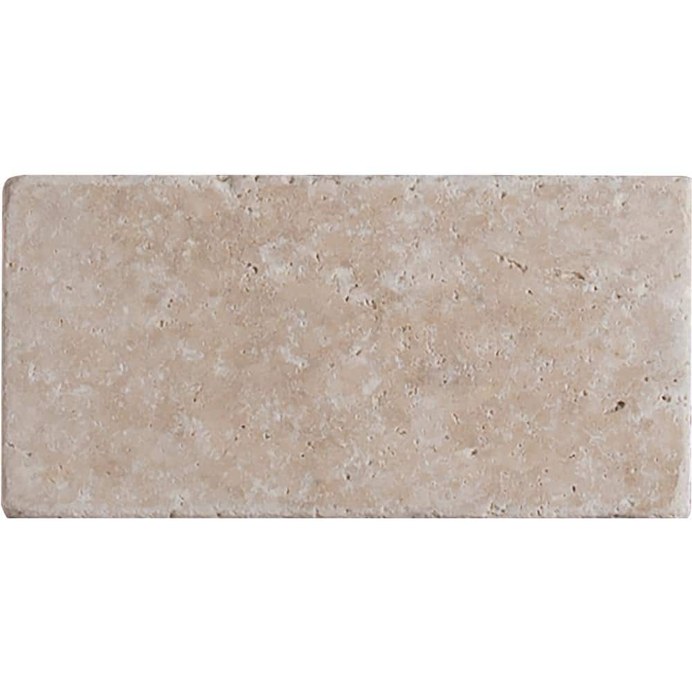 Bologna Chiaro Tumbled Travertine Bathroom Floor and Wall Tile