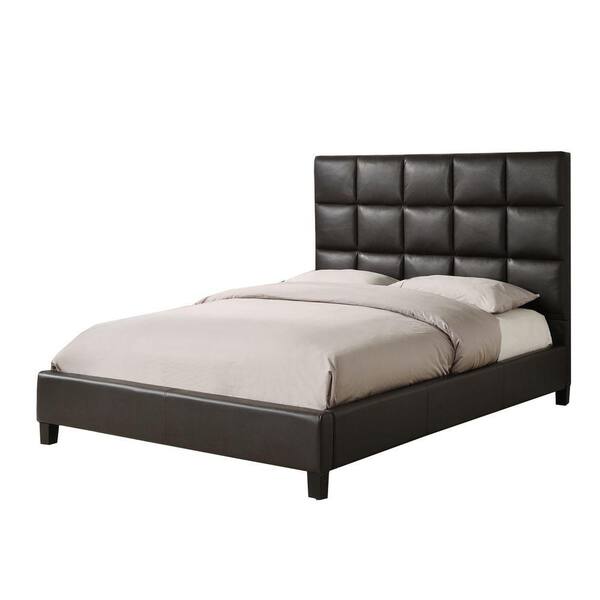 Unbranded Tufted Upholstered King Bed in Dark Brown-DISCONTINUED