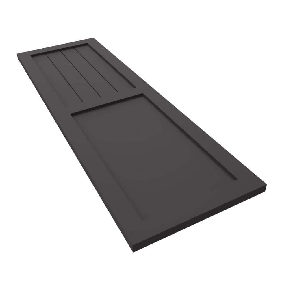 True Fit PVC 15 in. W x 43 in. H Vinyl Board and Batten Shutters Pair in Shadow Mountain price history on PriceWatchPro