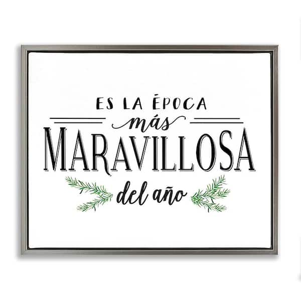 Stupell Industries Wonderful Christmas Translation by Lettered and Lined Gray Floater Frame Abstract Graphic Art Print 17 in. x 21 in.