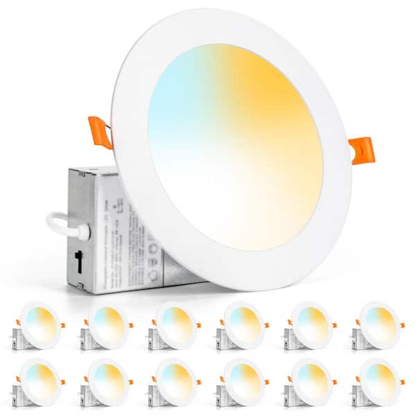 GIGALUMI 6 in. Adjustable CCT Retrofit Dimmable Ceiling Lights Canless 1000LM Brightness Integrated LED Recessed Light Trim