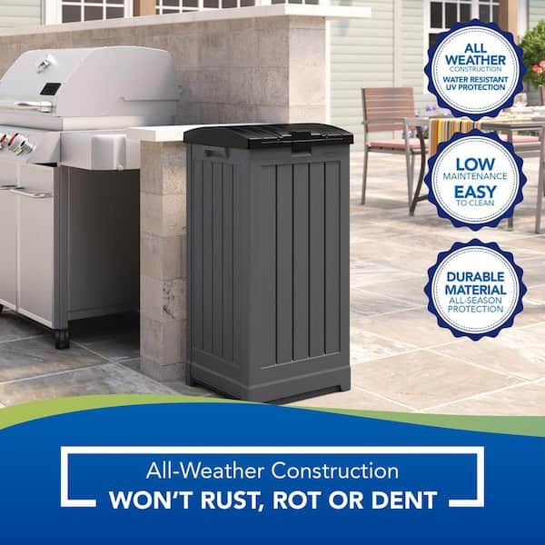 Suncast 39 Gal. Resin Patio Trash Can GH3900 - The Home Depot