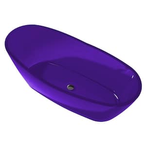 Ember 5.4 ft. Man-Made Stone Center Drain Flatbottom Non-Whirlpool Freestanding Bathtub in Evening Violet