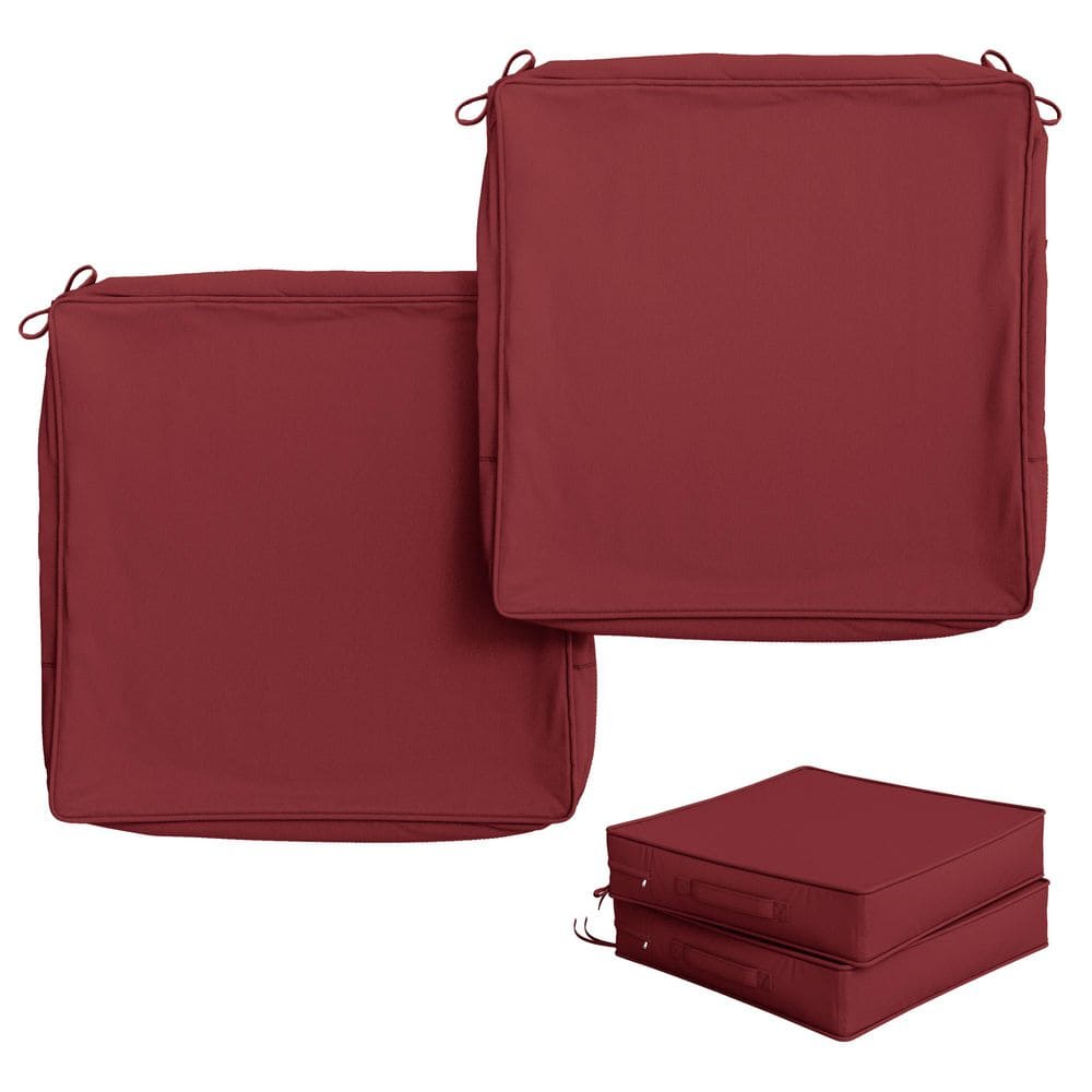 22 in. x 22 in. (2-Pack) Slipcover Repacement Outdoor FadeandSplash Resistant Couch Seat Cushion Cover Burgundy price history on PriceWatchPro