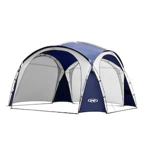 12 ft. x 12 ft. Blue Standard Pop Up Canopy UPF50 Plus Tent with Side Wall, Ground Pegs and Stability Poles, Sun Shelter