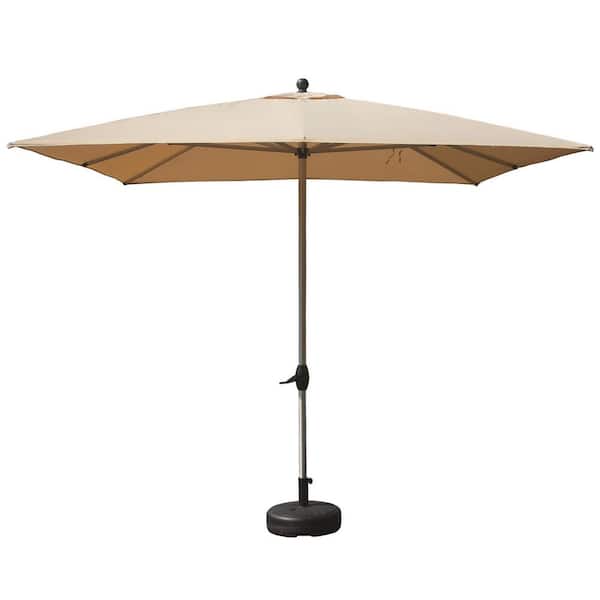 11 ft. x 6 ft. Rectangular Aluminum Market Patio Umbrella in Beige
