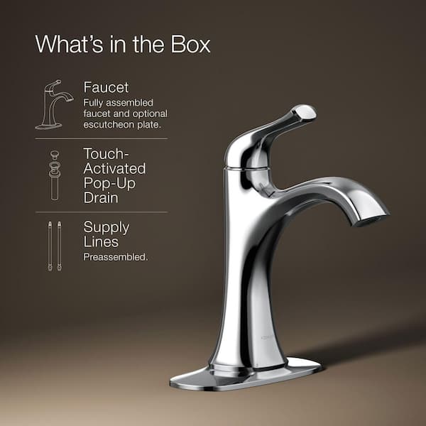 KOHLER Sundae Single Handle Single Hole Bathroom Faucet in