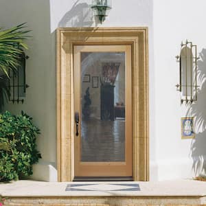 36 in. x 80 in. Full Lite Unfinished Fir Front Exterior Door Slab