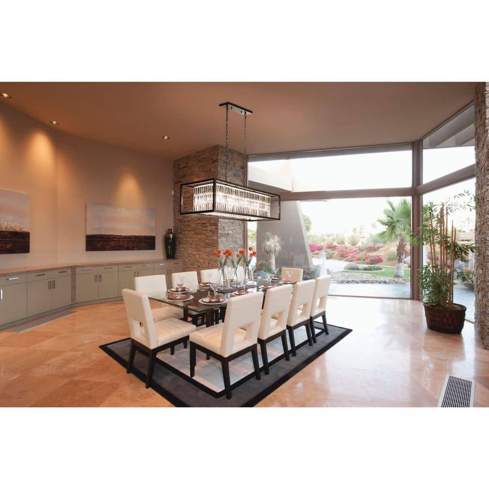 Catana 40" Bronze and Crystal 8-Light Chandelier