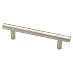 Liberty Brushed Steel Bar 3-3/4 in. (96 mm) Center-to-Center Cabinet Drawer Pull in Stainless Steel Finish