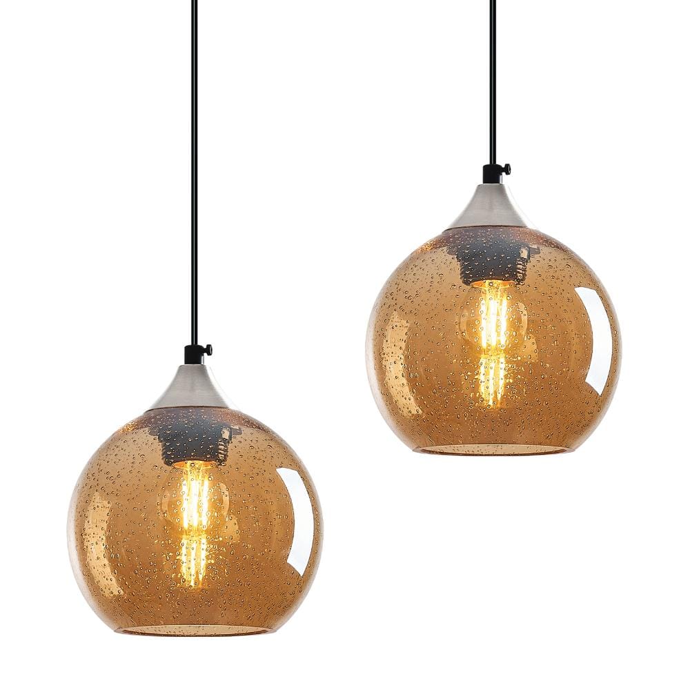60W 2-light Amber Glass Lighting Globe Morden Pendant Light Lighting For Bedroom Kitchen Room price history on PriceWatchPro